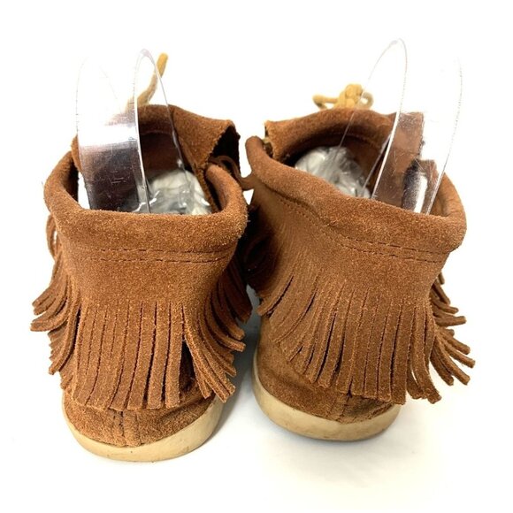 Minnetonka Brown Classic Fringe Suede Loafer Size 9 - Picture 7 of 10